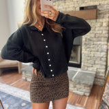 Black Piper Knit Cardigan