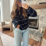 Navy Striped Rian Cardigan