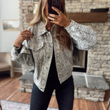 Muted Leopard Denim Jacket