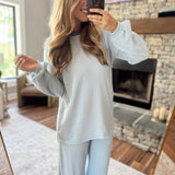 Dark Blue & Cream Soft Motion Top