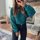 Deep Green Mariana Cropped Sweatshirt