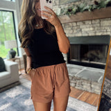 Camel Indy Crinkled Shorts