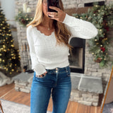 Off White Seneca Pointelle Top