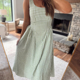 Green Picnic in Provence Midi Dress