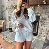 Light Blue Stripe Stories Shorts
