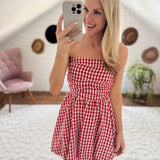 Classic Red Gingham Mini Dress