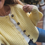 Lemon Brushed Button Up Cardigan