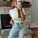 Ivory Heather High Neck Bodysuit