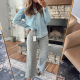 Vervet Gray Leopard HR Crop Wide Leg Jeans