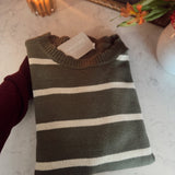 Moss & Milk Striped Sweater