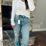 Judy Blue Medium Wash MR Destroyed & Released Hem Bootcut