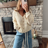 Beige Rosemary Knit Cardigan