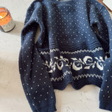 Navy Swiss Sweetheart Sweater