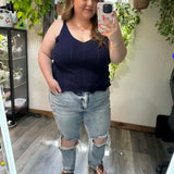 Reba Navy Knit Sweater Tank IN STORE
