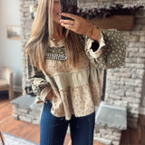 Olive Gauze Floral Printed Top