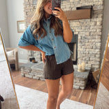 Black & Rust Prairie Nights Shorts