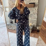 Navy Grace & Dots Pants