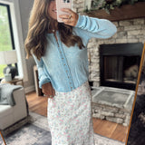 Powder Blue Toby Button Down Cardigan