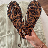 Summers For The Girls Leopard Flip Flops