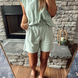 Mint Latte Cotton Casual Shorts