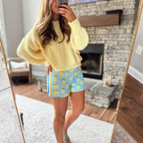 Light Blue Zesty Lemons Boxer Shorts