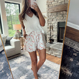 Tory Scallop Edge Embroidered Floral Print Shorts