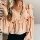 Hold Me Closer Ballerina Pink Ruffle Top