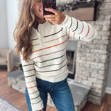 Painted Lines Henley Sweater
