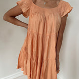 Girl Next Door Apricot Off Shoulder Mini Dress