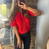 Cherry Celia Puff Sleeve Cardi