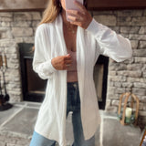 Off White Ribbed Rainbow Confetti Cardi