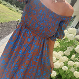 Espresso Bloom Smocked Midi