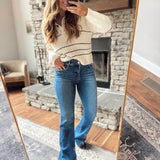 Cream Balances Lines Knit