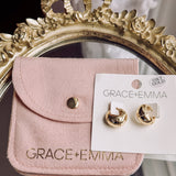 Gold Rhinestone Star Hoop Earrings