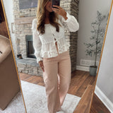 Pink & Taupe Striped Pants