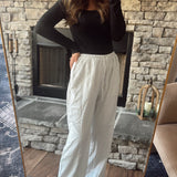 The Statement Stripe Straight Drawstring Pants