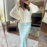 Light Blue Midnight Confetti Midi Skirt