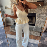 Butter Striped Peplum Corset Top