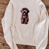 Puppy Love Cream Long Sleeve Puppy Graphic Sweater IN STORE