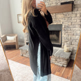 Black Pour Open Cardigan