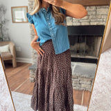 Espresso Sweet Stems Midi Skirt