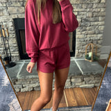High Stakes Dark Rose Athleisure Scuba Shorts