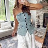 Bandeau Blues Denim Top