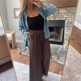 Dark Espresso Layton Gathered Trouser Pants