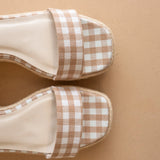 Latte Gingham Oceana Wrap Wedge