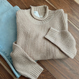 Beautiful in Beige Mock Neck Sweater