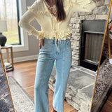 Mica Light Super HR Wide Crop Seam Detailing Denim