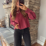 Wine Faded Frame Long Sleeve