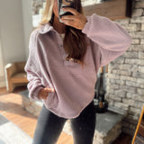 Dusty Pink Sherpa Pullover