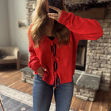 Red Soft Loop Sweater